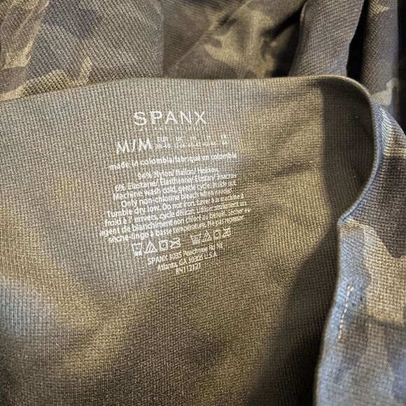 Spanx Camo Leggings Green Look at Me Now Seamless Women's Athleisure Size Medium - Picture 7 of 7